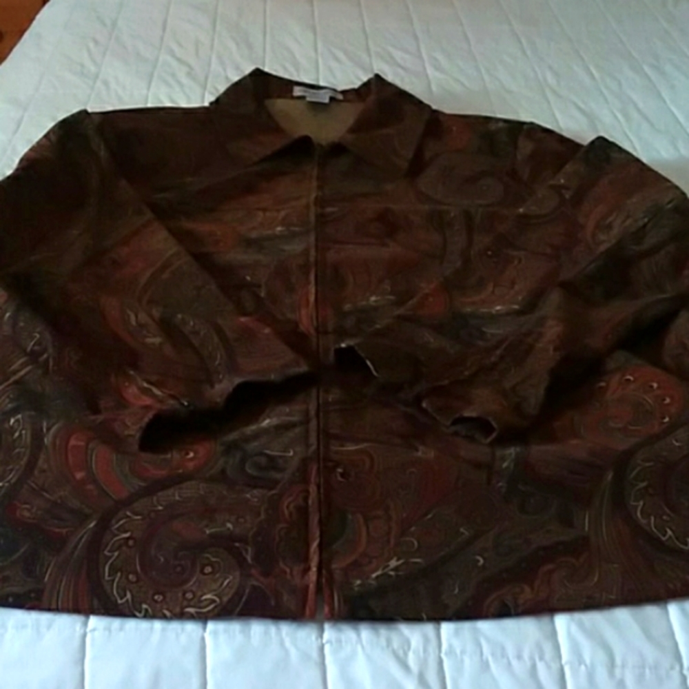 Notations Zip-front Paisley Blazer